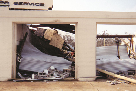 Hurricane Proof Doors after Ivan with damage