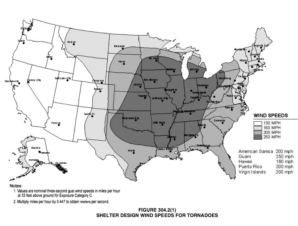 Safe Room Storm Shelter ICC500 250mph zone map